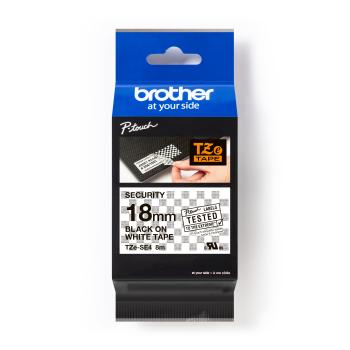 Brother TZe-SE4 Pro Tape, 18mm x 8m, biela tlač/čierny podklad, originálna páska