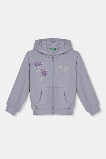 Detská bavlnená mikina United Colors of Benetton s kapucňou, s nášivkou, 3J68G503T