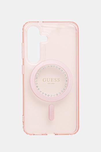 Puzdro na mobil Guess Samsung Galaxy S25 ružová farba, GUHMS25SPFTDTEP