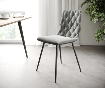 4dílná sada jídelních židlí Trado-Adesso Light Grey Velvet 4-nohá