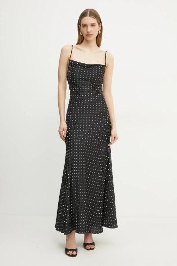 Šaty Bardot čierna farba, maxi, áčkový strih, 59709DB4