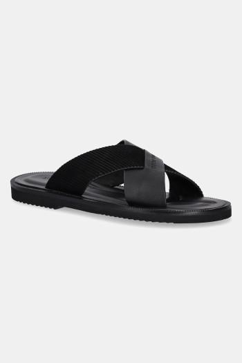 Kožené šľapky Emporio Armani čierna farba, X4P124 XR340 K001