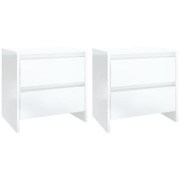 SHUMEE Nočné stolíky 2 ks biele vysoký lesk 45 × 34,5 × 44,5 cm drevotrieska, 809858