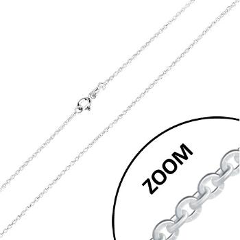 Strieborná retiazka 925 - ploché okrúhle očká, kolmé napájanie, 1,4 mm