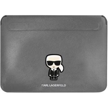 Karl Lagerfeld Saffiano Ikonik Computer Sleeve 13/14 Silver (3666339040246)