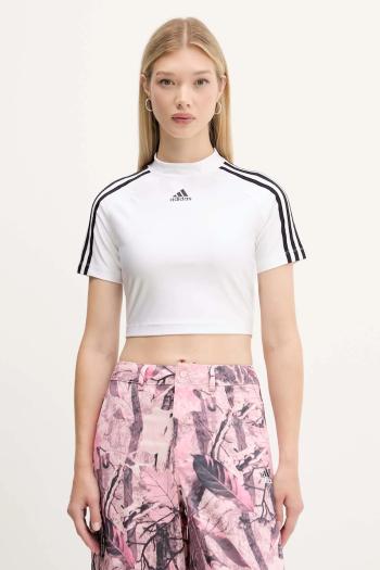 Tričko adidas Originals Teamgeist dámske, biela farba, s polorolákom, JZ8279