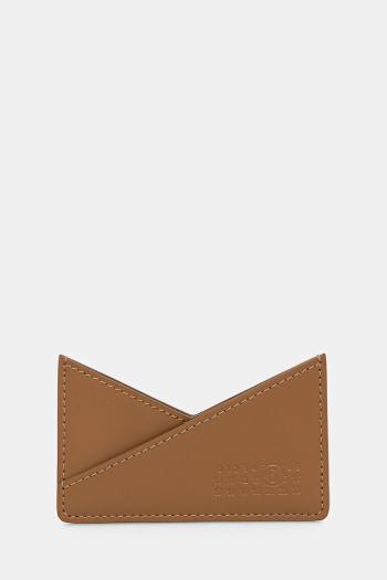 Kožené puzdro na karty MM6 Maison Margiela hnedá farba, SA6UI0014.P7183