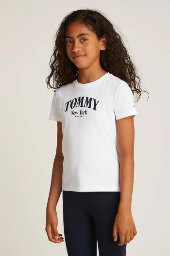 Detské bavlnené tričko Tommy Hilfiger biela farba, KG0KG08296