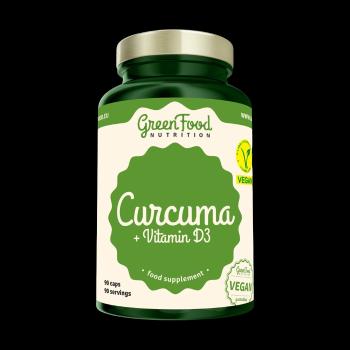 GREENFOOD NUTRITION Curcuma + Vitamin D3 90 kapsúl