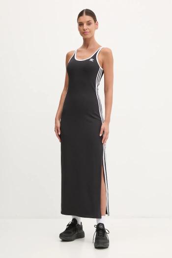 Šaty adidas Originals 3S TANK DRESS čierna farba, midi, priliehavé, JD4619