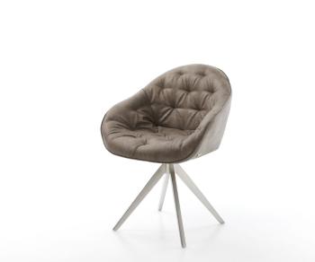 Otočná stolička Gaio-Flex taupe vintage krížová základňa štvorcová