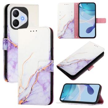 ART MARBLE Peňaženkový kryt pre Honor 400 Lite WHITE PURPLE