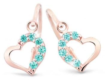 Cutie Jewellery Nežné detské náušnice z ružového zlata C2757-10-X-4 svetlo zelená