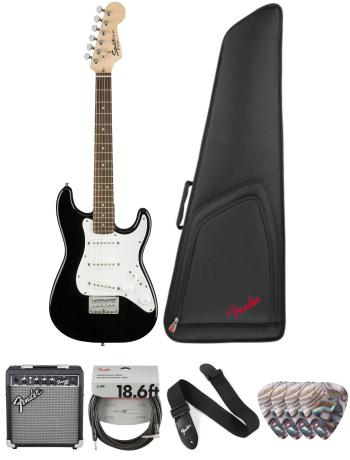 Fender Squier Mini Strat V2 IL Black Deluxe SET Black Elektrická gitara