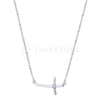 Strieborný náhrdelník s diamantom, krížik TS-PN-0059 - 30 dní na vrátenie tovaru, Garancia originality