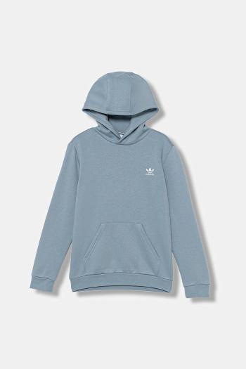 Detská mikina adidas Originals modrá farba, s kapucňou, jednofarebná, JX2741