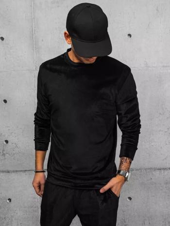 Čierna velúrová pánska mikina