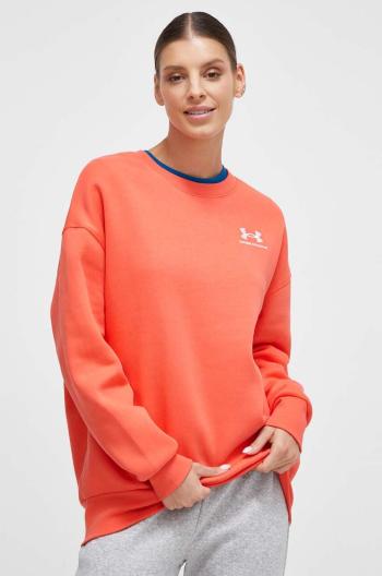 Mikina Under Armour dámska, oranžová farba, s nášivkou, 1379475