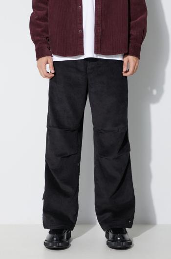 Menčestrové nohavice Maharishi Original Snopants Loose čierna farba, rovné, 4610.BLACK