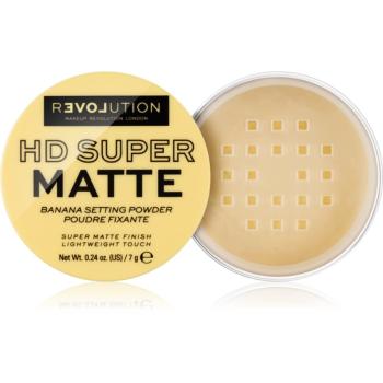 Revolution Relove HD Super Matte transparentný fixačný púder s matným efektom odtieň Banana 7 g