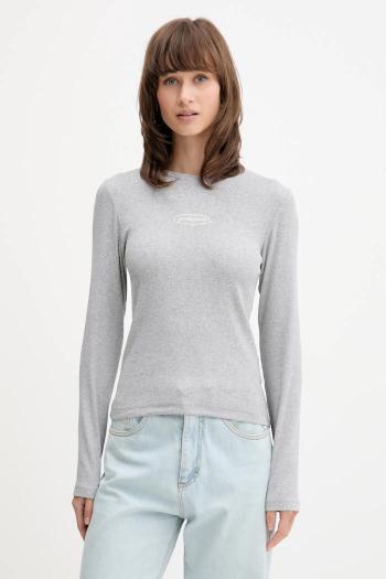 Tričko s dlhým rukávom Guess Jeans šedá farba, W5YP38 KA0H1