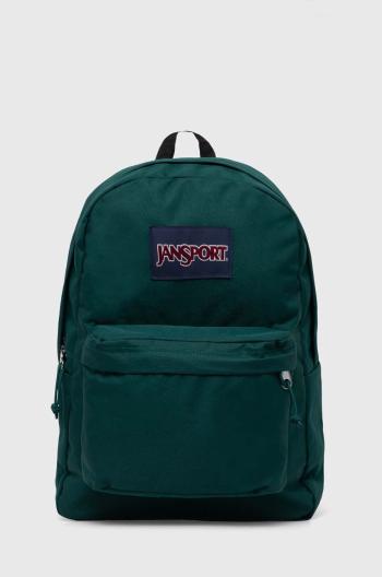 Ruksak Jansport zelená farba, veľký, s nášivkou