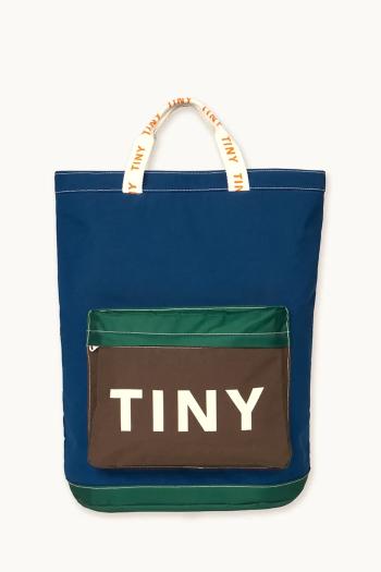 Detská taška Tinycottons COLOR BLOCK TOTEPACK tmavomodrá farba, AW25-509
