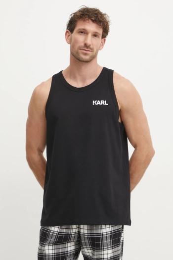 Bavlnené tričko Karl Lagerfeld pánske, čierna farba, A1M46069