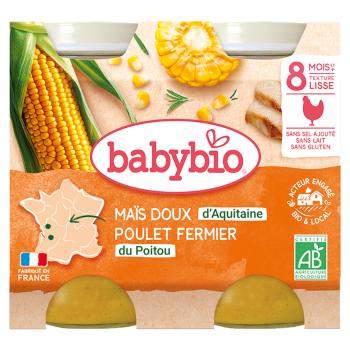 BABYBIO menu skládka kukurica s kuracím mäsom 2x200 g