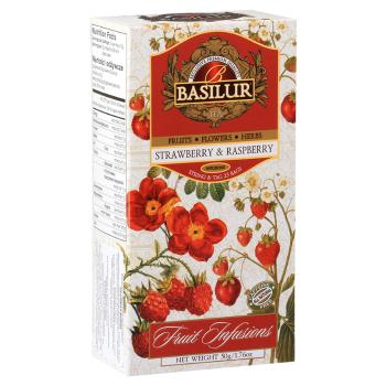 BASILUR Fruit Strawberry & Raspberry ovocný čaj 25 vrecúšok