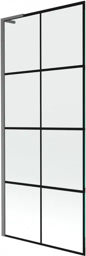 MEXEN/S - Next L vaňová zástena FIX 80 x 150, čierna vzor, grafit kartáčovaná 895-080-000-03-77-66