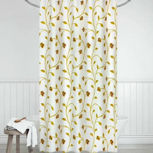 Bellatex Sprchový záves Rastliny béžová, 180 x 200 cm