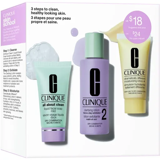 Clinique 3 Steps Skin Care Kit Skin Type 2 darčeková sada pre dokonalé vyčistenie pleti