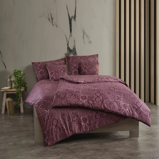 Kvalitex Bavlnené obliečky Tokyo vínová, 200 x 200 cm, 2 ks 70 x 90 cm