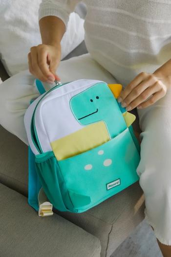Detský ruksak Mayoral Newborn zelená farba, malý, s nášivkou, 9895