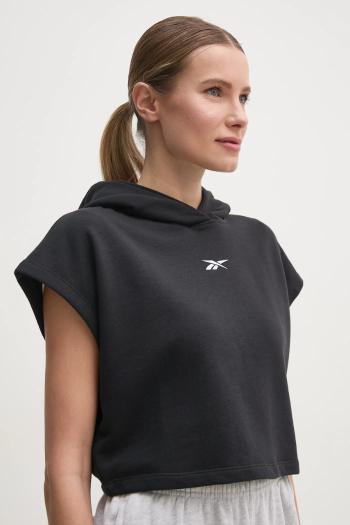 Mikina Reebok Classic dámska, čierna farba, s kapucňou, jednofarebná, 100214177