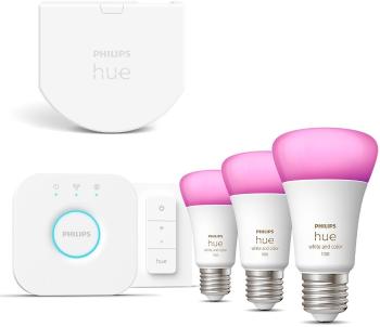 Philips HueWCA 9 W A60 E27 3set sw EÚ + Philips Hue wall switch module