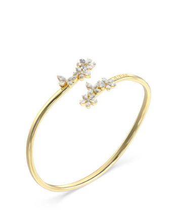 Guess Pevný pozlátený náramok so zirkónmi Lily JUBB05103JWYG 5,5 cm