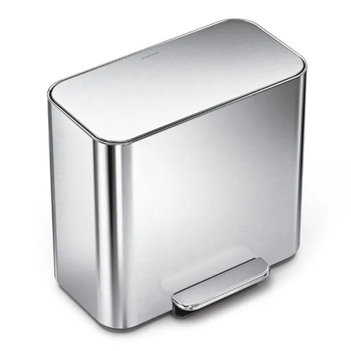 Simplehuman pedálový odpadkový kôš na triedený odpad DUAL MINI 15 L nerezová oceľ CW2120