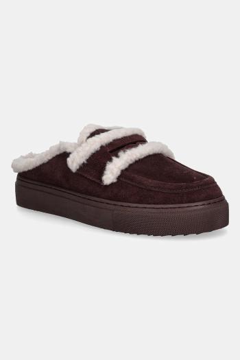 Semišové papuče Inuikii Mule Wool červená farba, 1004.017.0011.518