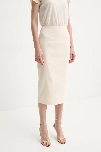 Sukňa Guess JAYLA béžová farba, midi, puzdrová, W5GD93 WGMR2
