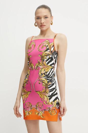 Šaty Versace Jeans Couture ružová farba, mini, áčkový strih, 78HAO9P7 NS651