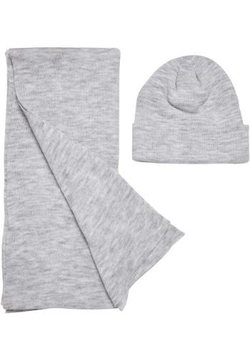 Urban Classics Recycled Basic Beanie and Scarf Set heathergrey