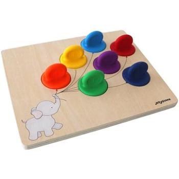 Jellystone Designs Drevená vkladačka so silikónovými pečiatkami, dúhová (9343900007214)