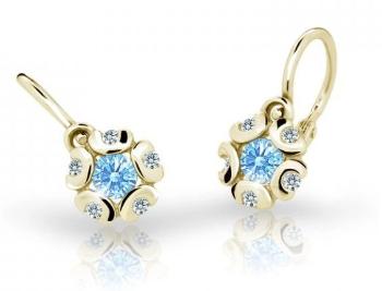 Cutie Jewellery Zlaté detské náušnice C2178-10-X-1 svetlo modrá