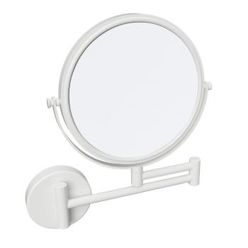SAPHO - X-ROUND WHITE závesné kozmetické zrkadlo, priemer 200, obojstranné, biela mat XR006W