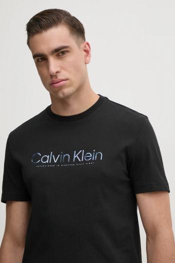 Bavlnené tričko Calvin Klein pánske, čierna farba, s potlačou, K10K114162