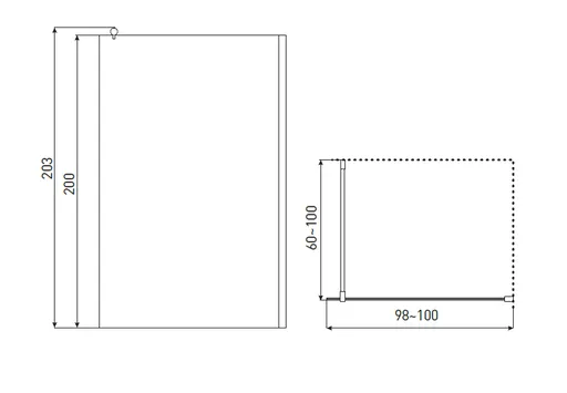 KERRA - Sprchová zástena Line 100 G - Kabína Walk-In 5907548113139