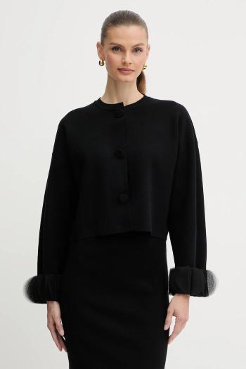 Bunda Twinset čierna farba, prechodná, 252AP3010