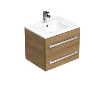 Kúpeľňová skrinka s umývadlom SAT Cube Way 60x53x46 cm Hickory dub CUBE46602DHMOD